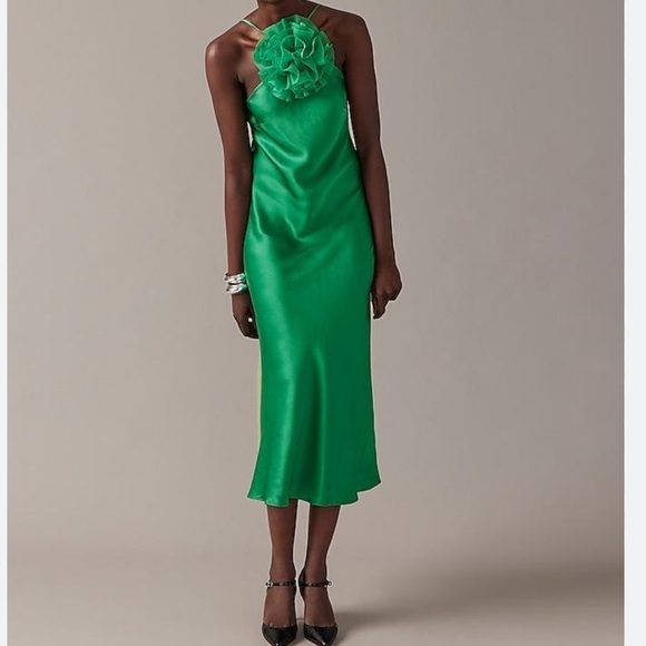 green emerald velvet dress J.Crew Collection